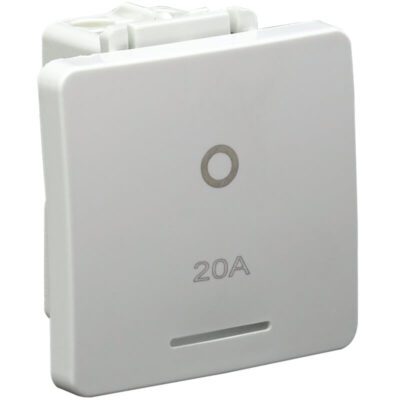 VETi 1 -20A Double Pole Switch (2 Module) - White Modular