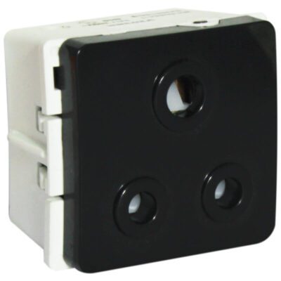 VETi 1 - 6A RSA Socket Outlet - Black Modular