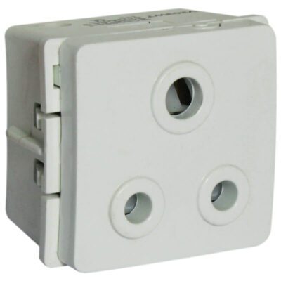 VETi 1 - 6A RSA Socket Outlet - White Modular