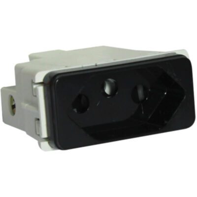 VETi 1 - 16A V-Slim 3 Pin Socket Outlet - Black Modular