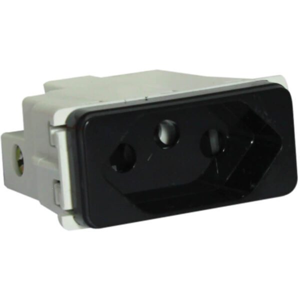 VETi 1 - 16A V-Slim 3 Pin Socket Outlet - Black Modular