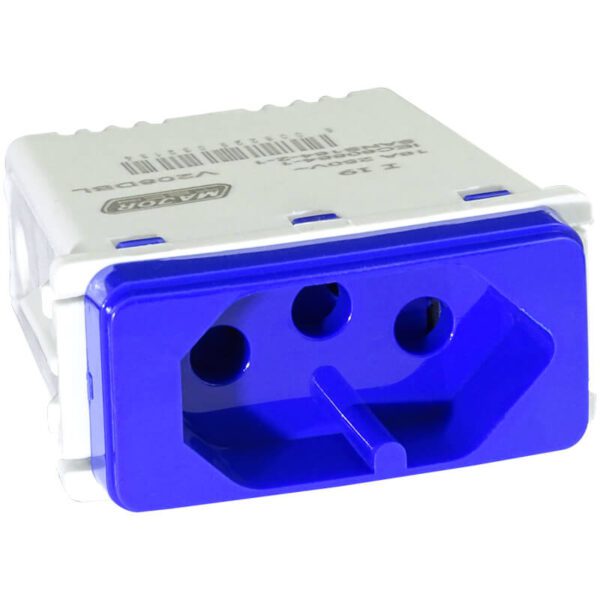 VETi 1 - Partially Dedicated V-Slim Socket Outlet - Blue Modular