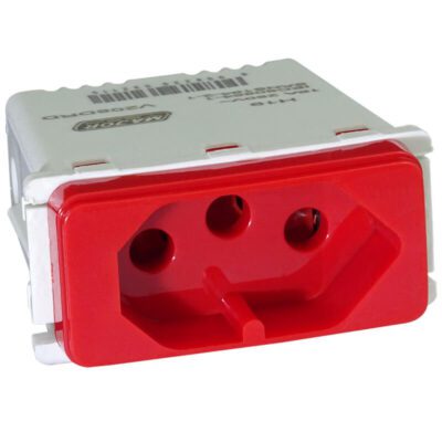 VETi 1 - Partially Dedicated V-Slim Socket Outlet - Red Modular