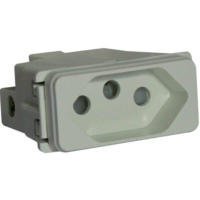 VETi 1 - 16A V-Slim 3 Pin Socket Outlet - White Modular