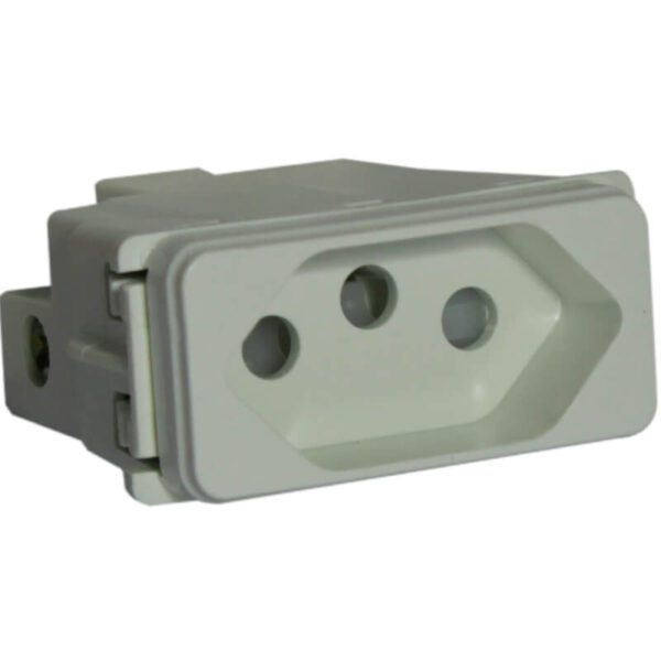 VETi 1 - 16A V-Slim 3 Pin Socket Outlet - White Modular