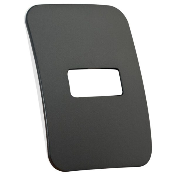 VETi 1 - One Single Module Horizontal Cover Plate White Trim - Gun Metal Modular