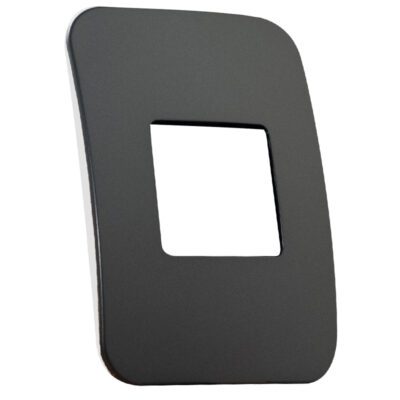 VETi 1 - One Double Module Cover Plate White Trim - Gun Metal Modular