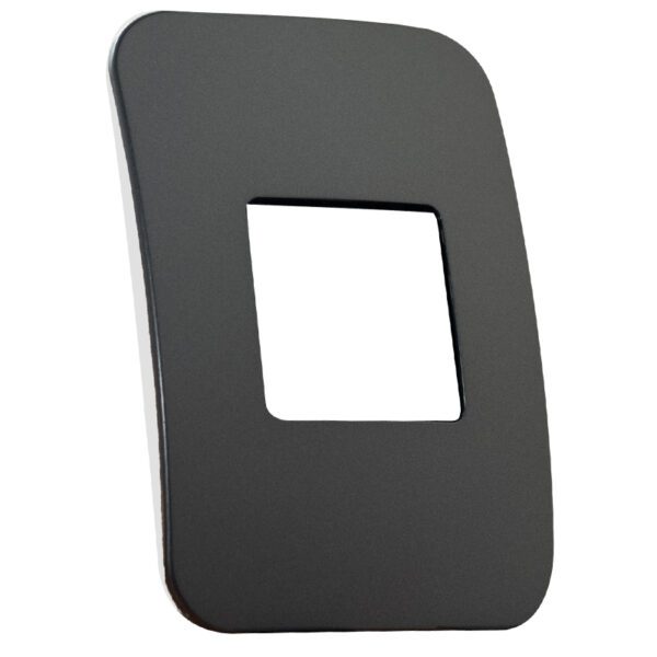 VETi 1 - One Double Module Cover Plate White Trim - Gun Metal Modular