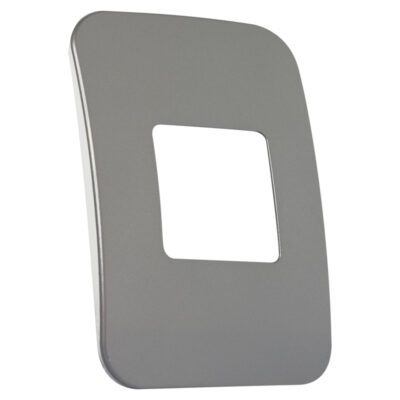 VETi 1 - One Double Module Cover Plate White Trim - Silver Modular