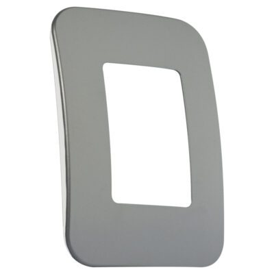 VETi 1 - Shaver Socket Outlet Cover Plate White Trim - Silver Modular