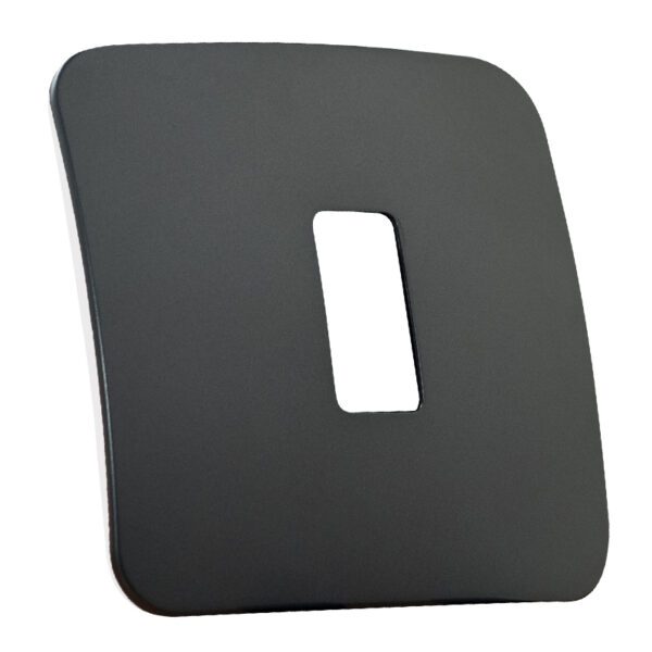 VETi 1 - One Single Module Vertical Cover Plate White Trim - Gun Metal Modular
