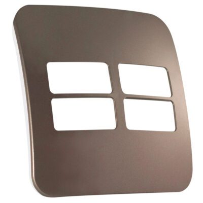 VETi 1 - Four Single Module Horizontal Cover Plate White Trim - Bronze Modular