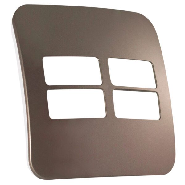 VETi 1 - Four Single Module Horizontal Cover Plate White Trim - Bronze Modular