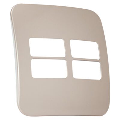 VETi 1 - Four Single Module Horizontal Cover Plate White Trim - Champagne Modular