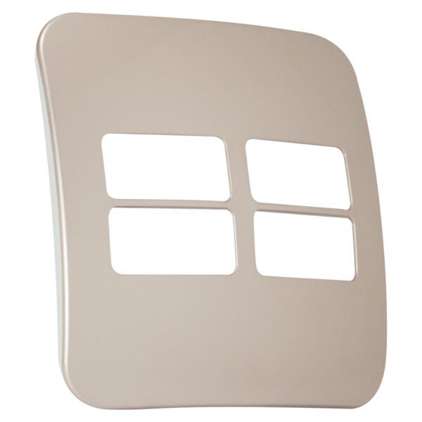 VETi 1 - Four Single Module Horizontal Cover Plate White Trim - Champagne Modular
