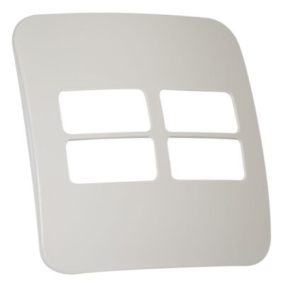 VETi 1 - Four Single Module Horizontal Cover Plate White Trim - Cream Modular