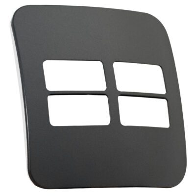 VETi 1 - Four Single Module Horizontal Cover Plate White Trim - Gun Metal Modular