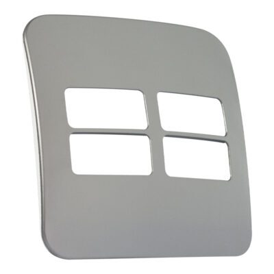 VETi 1 - Four Single Module Horizontal Cover Plate White Trim - Silver Modular