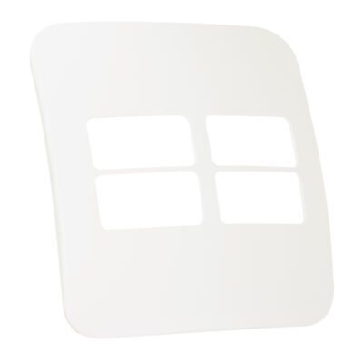 VETi 1 - Four Single Module Horizontal Cover Plate White Trim - White Modular