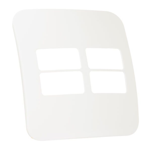 VETi 1 - Four Single Module Horizontal Cover Plate White Trim - White Modular