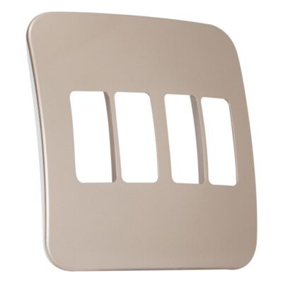 VETi 1 - Four Single Module Vertical Cover Plate White Trim - Champagne Modular