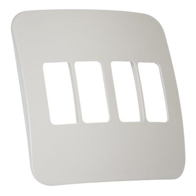 VETi 1 - Four Single Module Vertical Cover Plate White Trim - Cream Modular