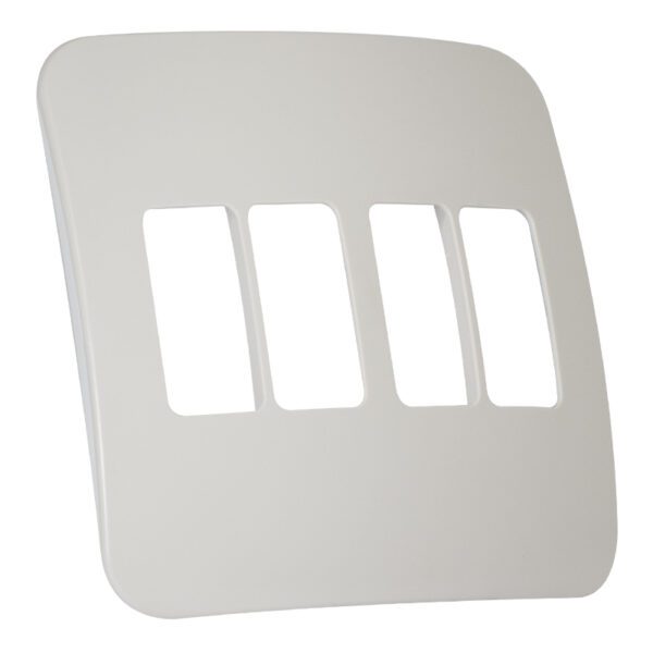 VETi 1 - Four Single Module Vertical Cover Plate White Trim - Cream Modular