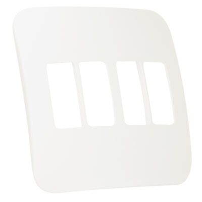 VETi 1 - Four Single Module Vertical Cover Plate White Trim - White Modular