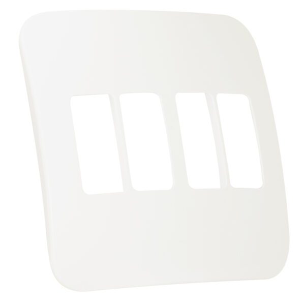 VETi 1 - Four Single Module Vertical Cover Plate White Trim - White Modular