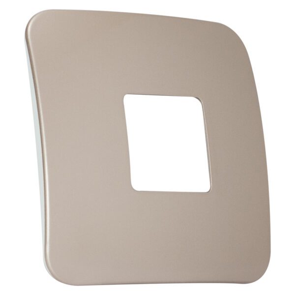 VETi 1 - One Double Module / Stove Isolator Cover Plate White Trim - Champagne Modular