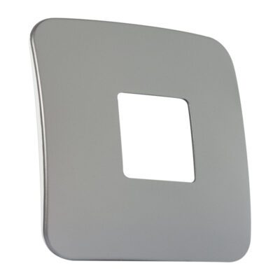 VETi 1 - One Double Module / Stove Isolator Cover Plate White Trim - Silver Modular