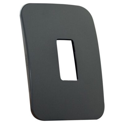 VETi 1 - One Single Module Vertical Cover Plate Black Trim - Gun Metal Modular