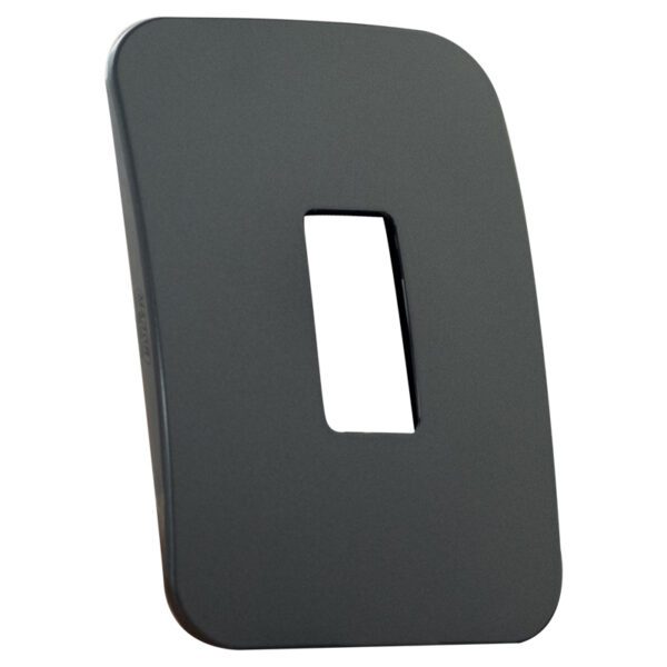 VETi 1 - One Single Module Vertical Cover Plate Black Trim - Gun Metal Modular