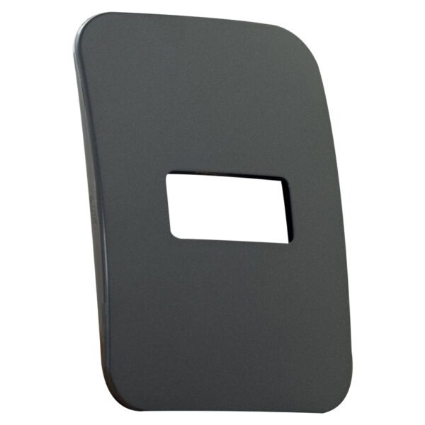 VETi 1 - One Single Module Horizontal Cover Plate Black Trim - Gun Metal Modular