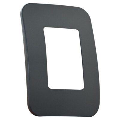 VETi 1 - Shaver Socket Outlet Cover Plate Black Trim - Gun Metal Modular
