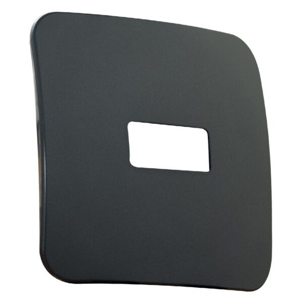 VETi 1 - One Single Module Horizontal Cover Plate Black Trim - Gun Metal Modular