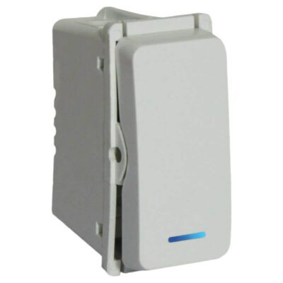 VETi 1 - Bell Press Switch (1 Module) with Locator - White Modular