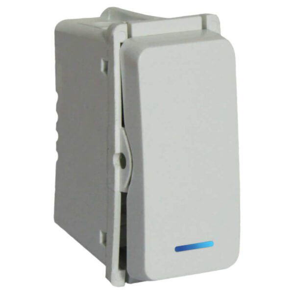 VETi 1 - Bell Press Switch (1 Module) with Locator - White Modular