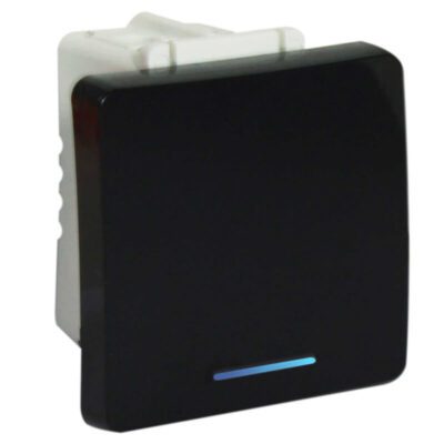 VETi 1 - Two-Way Switch (2 Module) with Locator - Black Modular