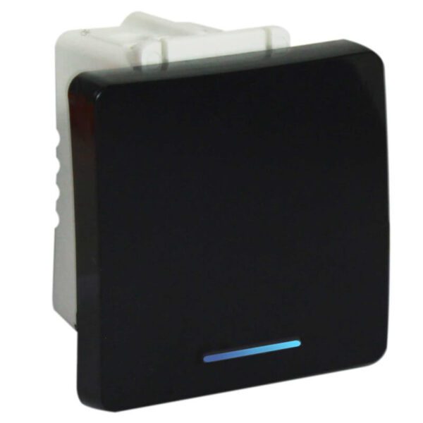 VETi 1 - Two-Way Switch (2 Module) with Locator - Black Modular