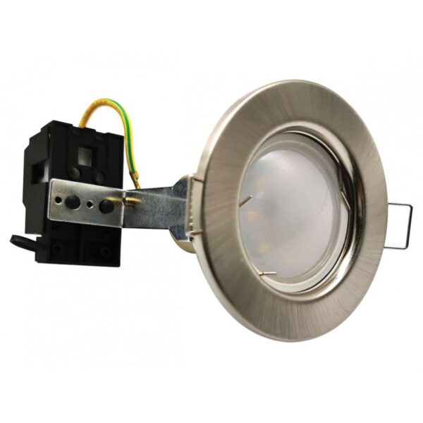 Brightstar DL997 SATIN CHROME COOL WHITE Downlight Holder With Bulb