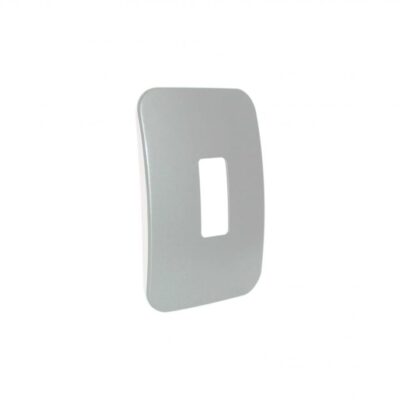 VETi 1 - One Single Module Vertical Cover Plate Black Trim - Silver Modular