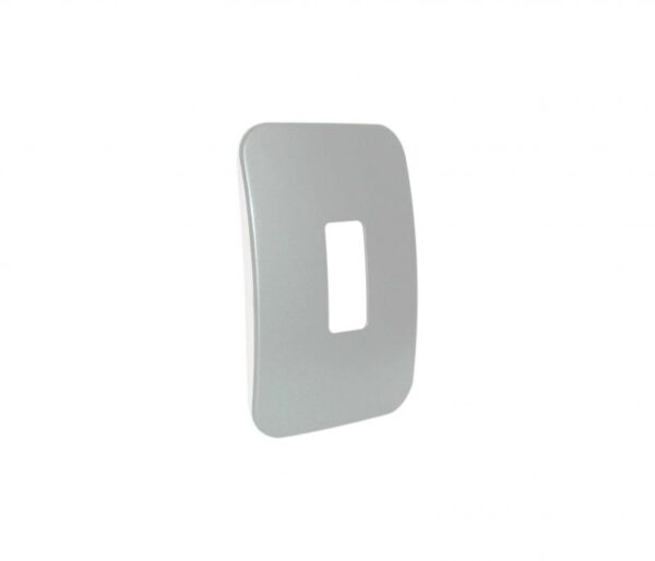 VETi 1 - One Single Module Vertical Cover Plate Black Trim - Silver Modular