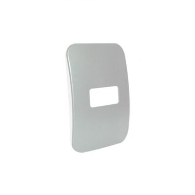 VETi 1 - One Single Module Horizontal Cover Plate Black Trim - Silver Modular