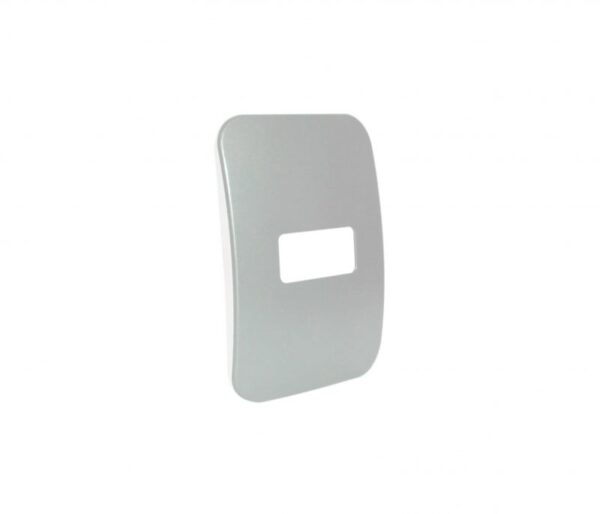 VETi 1 - One Single Module Horizontal Cover Plate Black Trim - Silver Modular