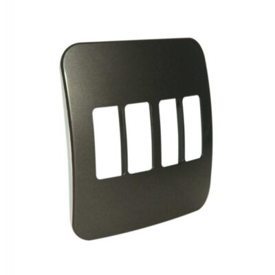 VETi 1 - Four Single Module Vertical Cover Plate Black Trim - Bronze Modular