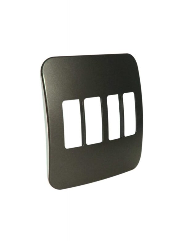 VETi 1 - Four Single Module Vertical Cover Plate Black Trim - Bronze Modular