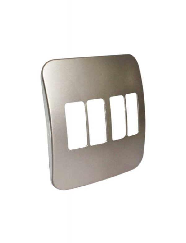 VETi 1 - Four Single Module Vertical Cover Plate White Trim - Bronze Modular