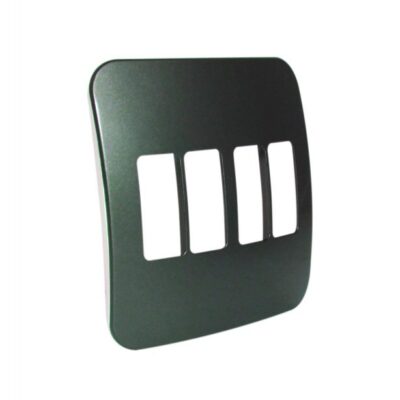 VETi 1 - Four Single Module Vertical Cover Plate Black Trim - Gun Metal Modular