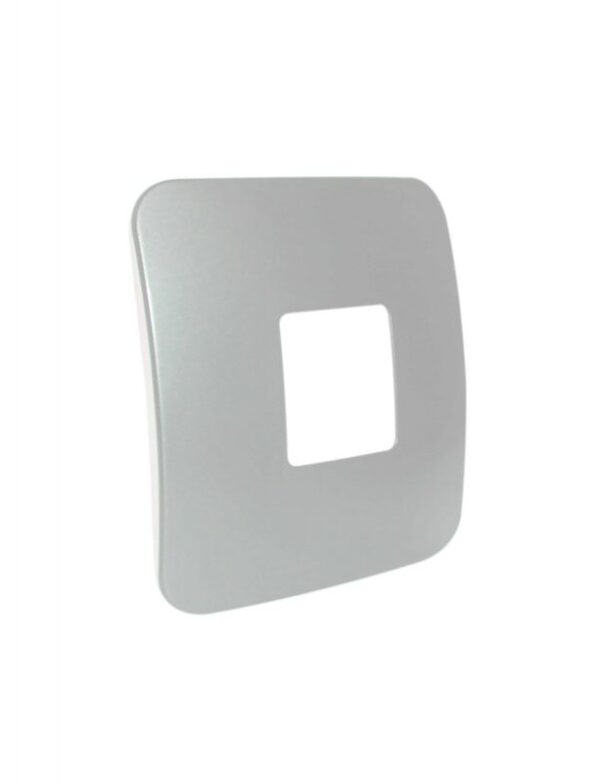 VETi 1 - One Double Module / Stove Isolator Cover Plate Black Trim - Silver Modular